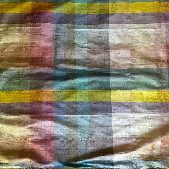 Stunning Thai Pastel Rainbow Raw Silk Tablecloth LNC - Picture 4 of 9